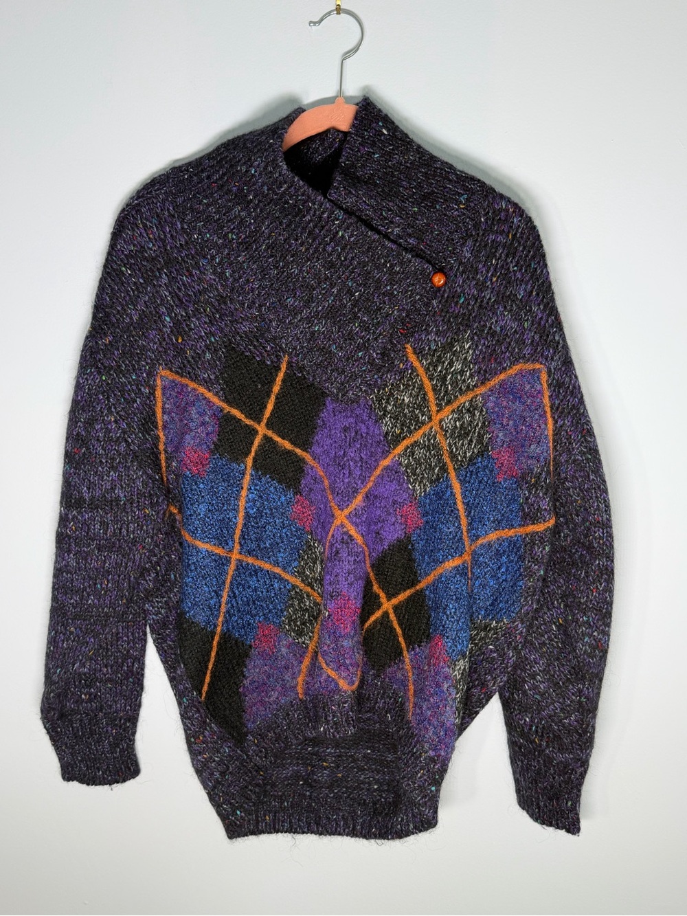 Vintage 90s Tony Lambert Wool Abstract Geometric Sweater S